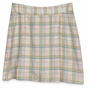 Athleta Fairway High Rise Golf Skort Pastel Plaid Pink Blue Green Size 10 ⛳️✨